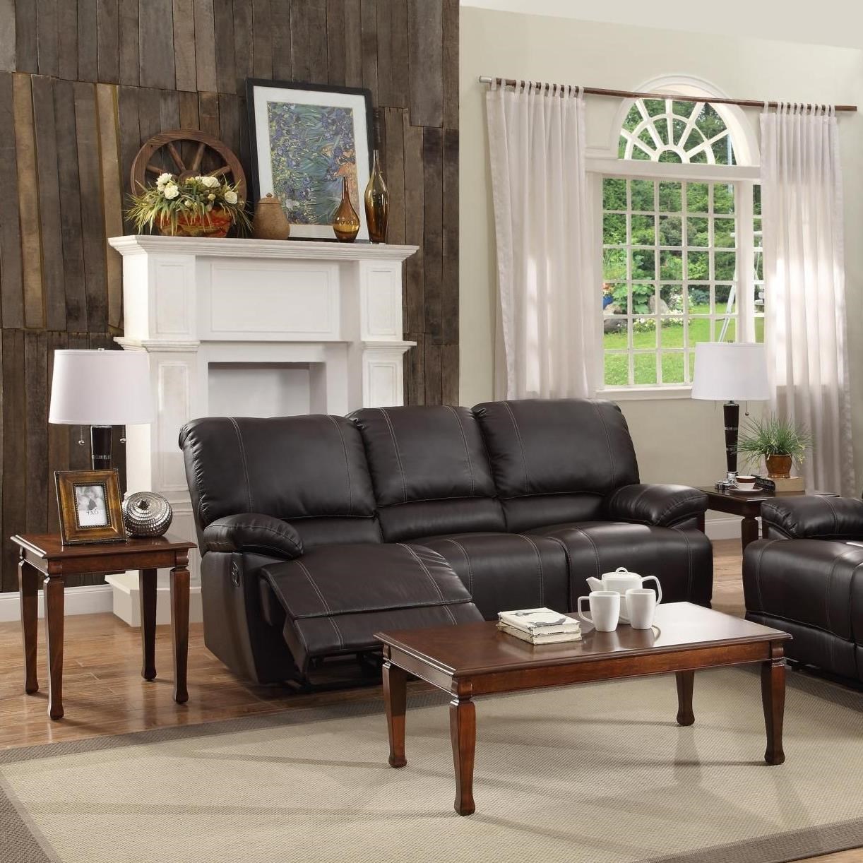 Homelegance Cassville 8403 3 Double Reclining Sofa with Drop Down
